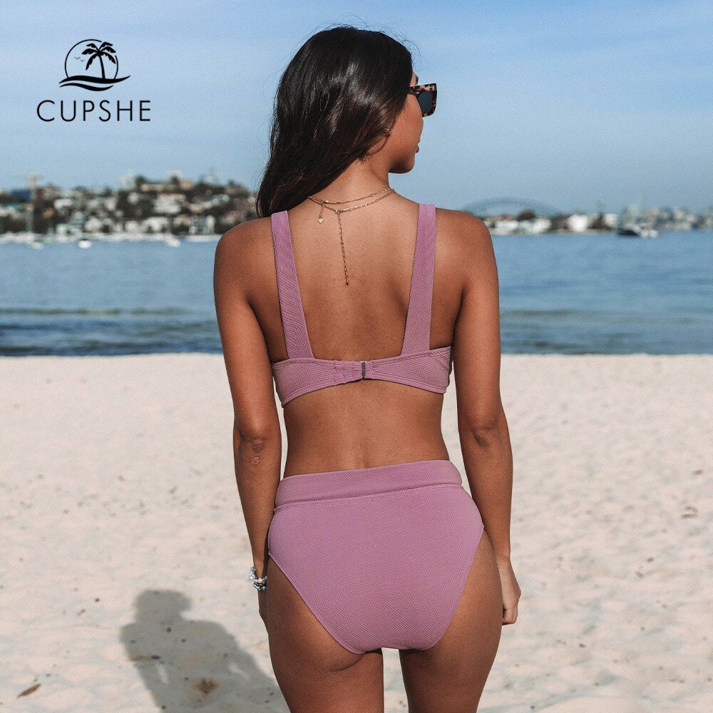 CUPSHE-Tall-Triangle-High-Waist-Bikini-Set-Swimsuit-For-Women-Solid-Pink-Sexy-Two-Pieces-Beachwear-1