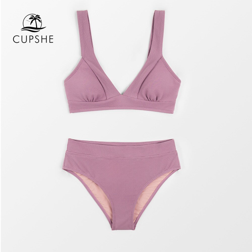 CUPSHE-Tall-Triangle-High-Waist-Bikini-Set-Swimsuit-For-Women-Solid-Pink-Sexy-Two-Pieces-Beachwear-3