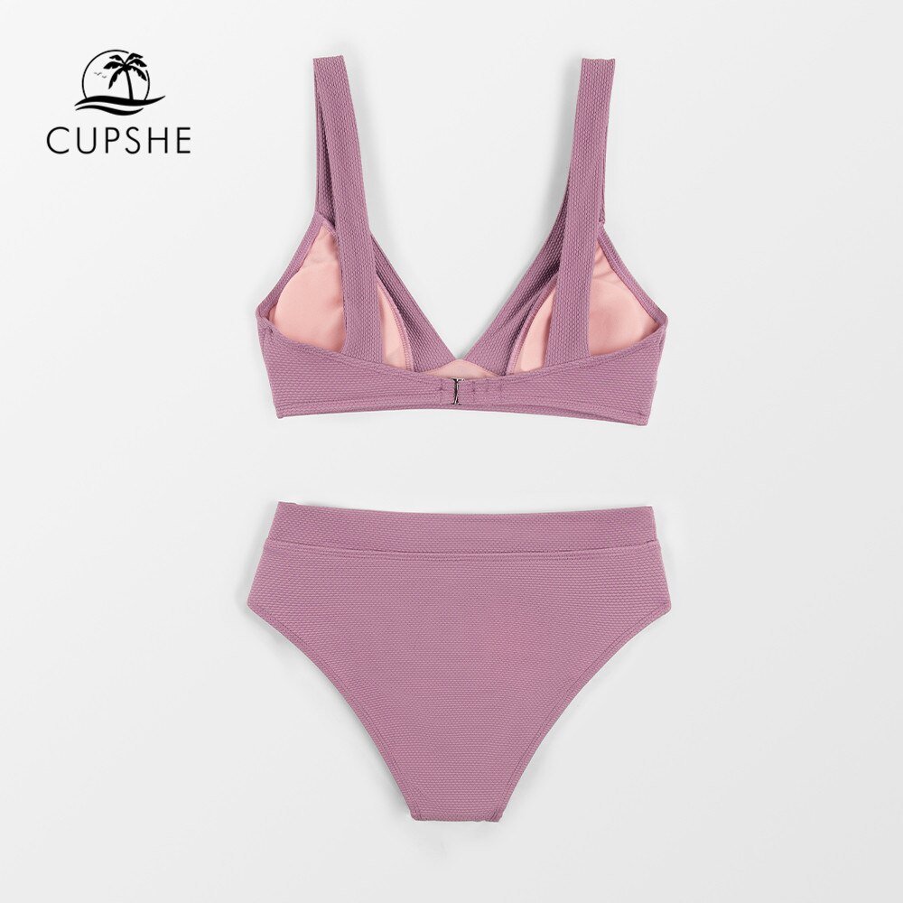 CUPSHE-Tall-Triangle-High-Waist-Bikini-Set-Swimsuit-For-Women-Solid-Pink-Sexy-Two-Pieces-Beachwear-4